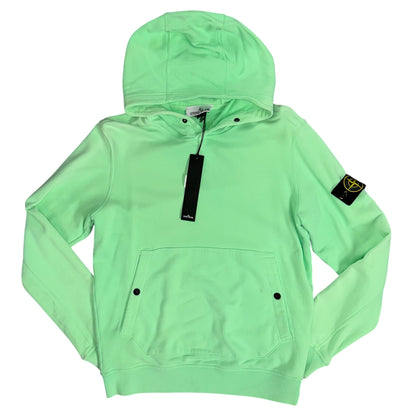 STONE ISLAND PULLOVER HOODIE FLUORESCENT GREEN