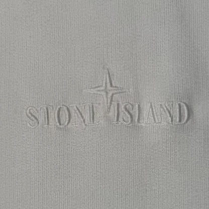 STONE ISLAND CENTRE LOGO PULLOVER HOODIE WHITE