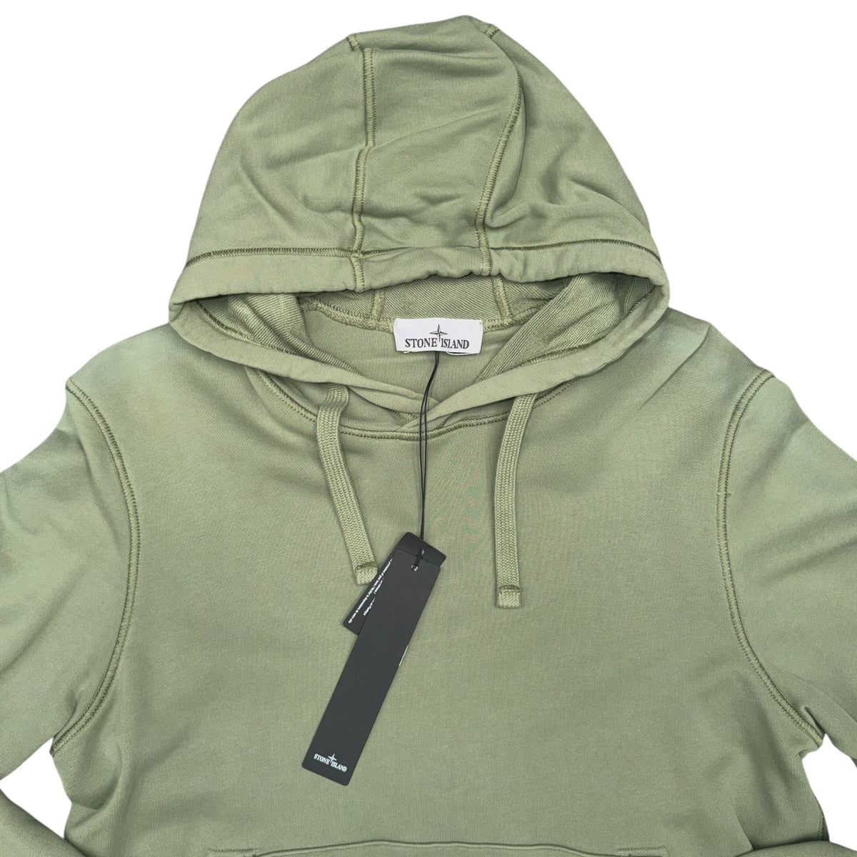 STONE ISLAND GARMENT-DYED COTTON FLEECE HOODIE KHAKI