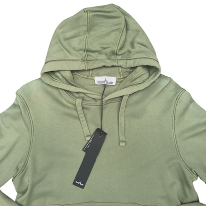 STONE ISLAND GARMENT-DYED COTTON FLEECE HOODIE KHAKI