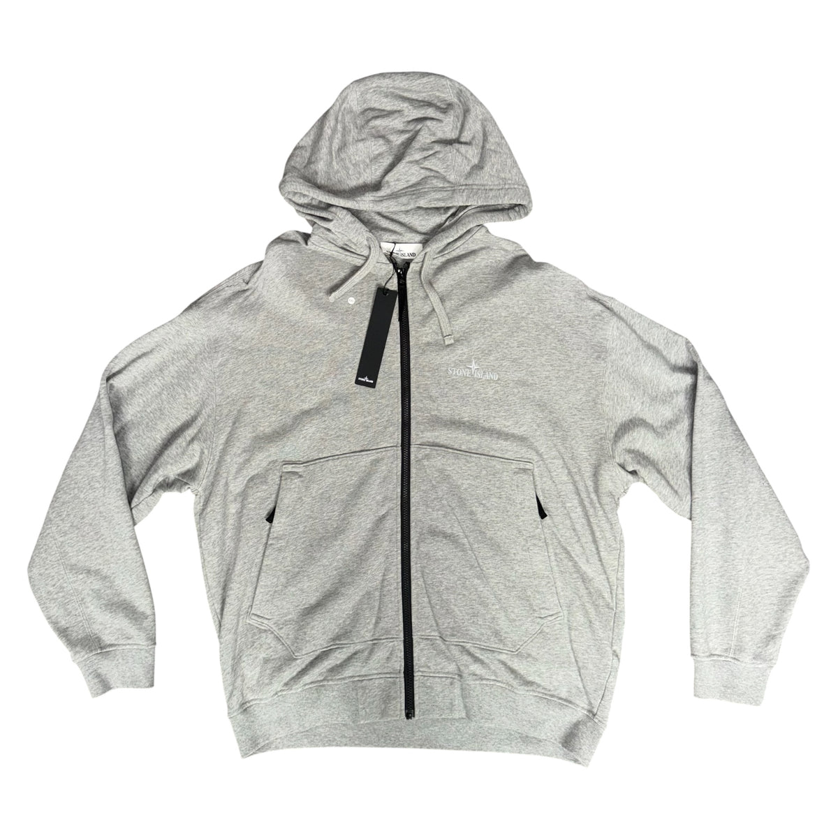 STONE ISLAND FULL ZIP HOODIE GREY