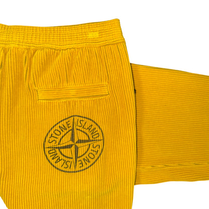 STONE ISLAND COTTON FLEECE JOGGERS YELLOW