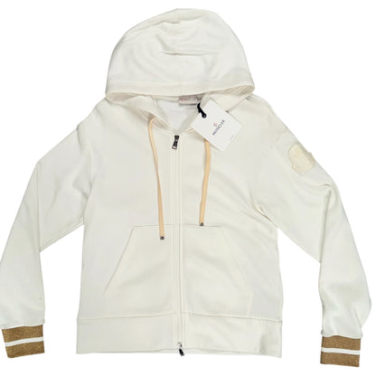 MONCLER MAGLIA HOODED CARDIGAN FULL ZIP WHITE