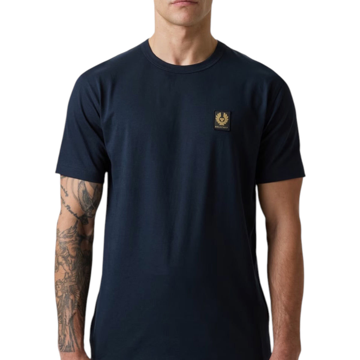 BELSTAFF PHOENIX PATCH LOGO T-SHIRT STONE NAVY BLUE