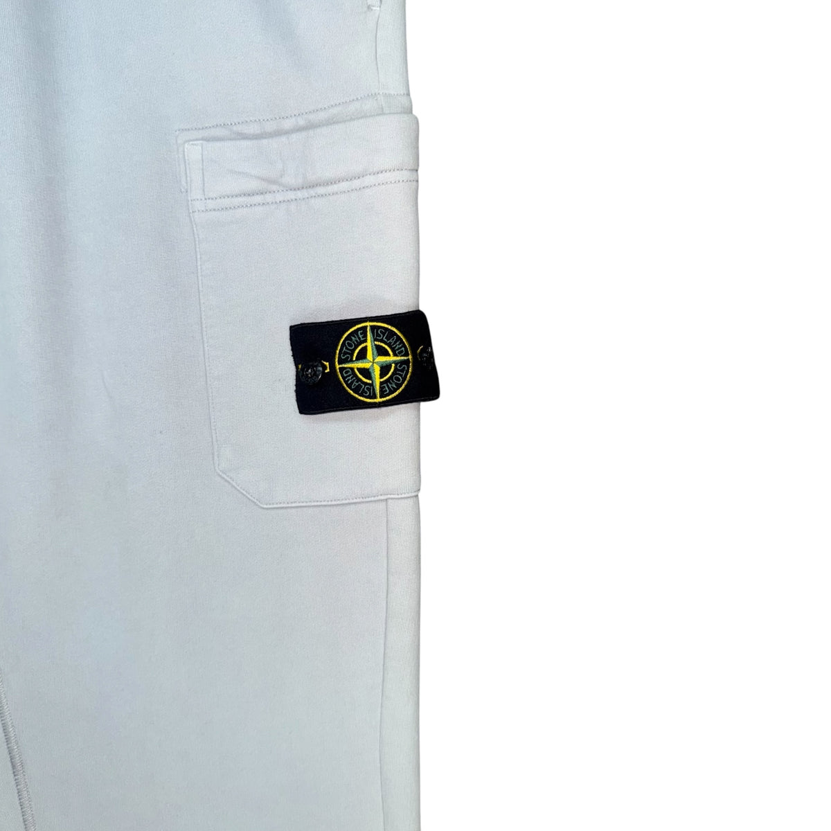 STONE ISLAND COTTON FLEECE CARGO JOGGERS LIGHT GREY