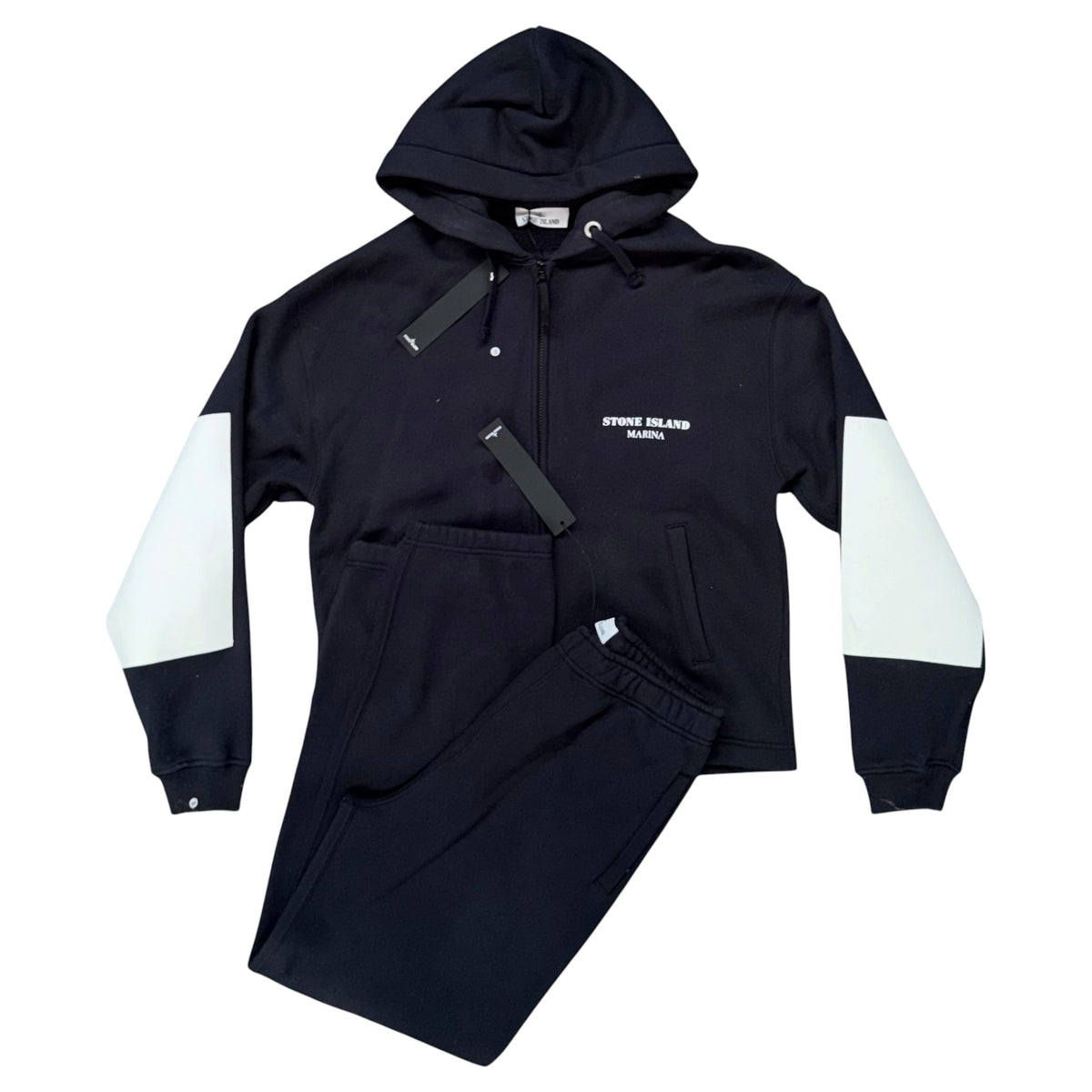 STONE ISLAND MARINA COTTON FLEECE TRACKSUIT NAVY