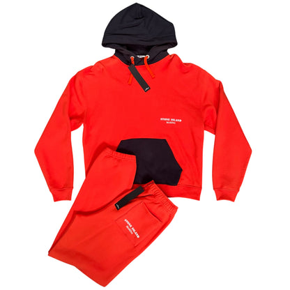 STONE ISLAND MARINA 2023 ORGANIC COTTON FLEECE TRACKSUIT ORANGE