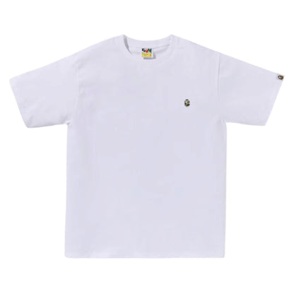 A BATHING APE EMBROIDERED LOGO T-SHIRT WHITE / GREEN