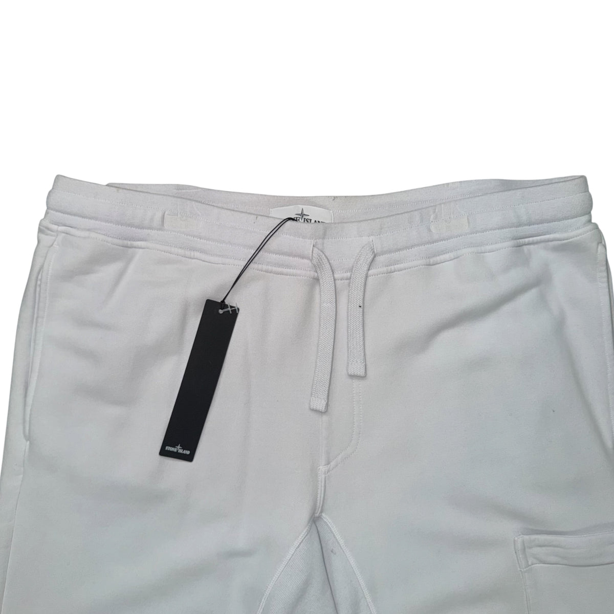 STONE ISLAND ORGANIC COTTON FLEECE SLIM FIT JOGGERS WHITE