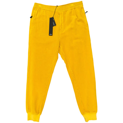 STONE ISLAND COTTON FLEECE JOGGERS YELLOW