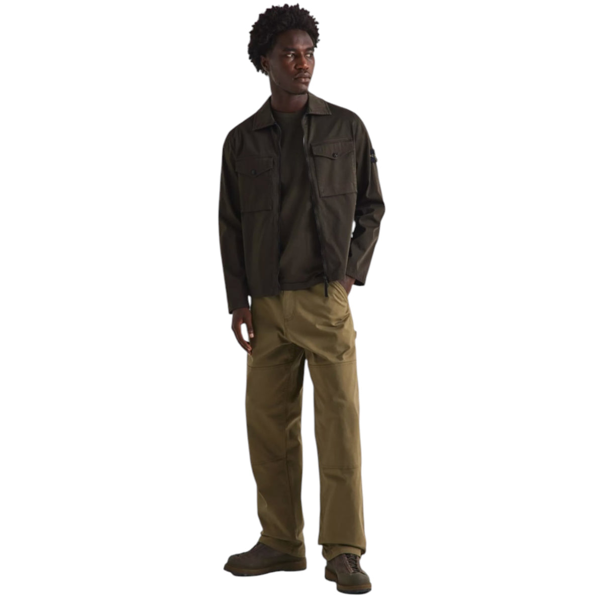 STONE ISLAND COTTON GD OVERSHIRT COAL GREY