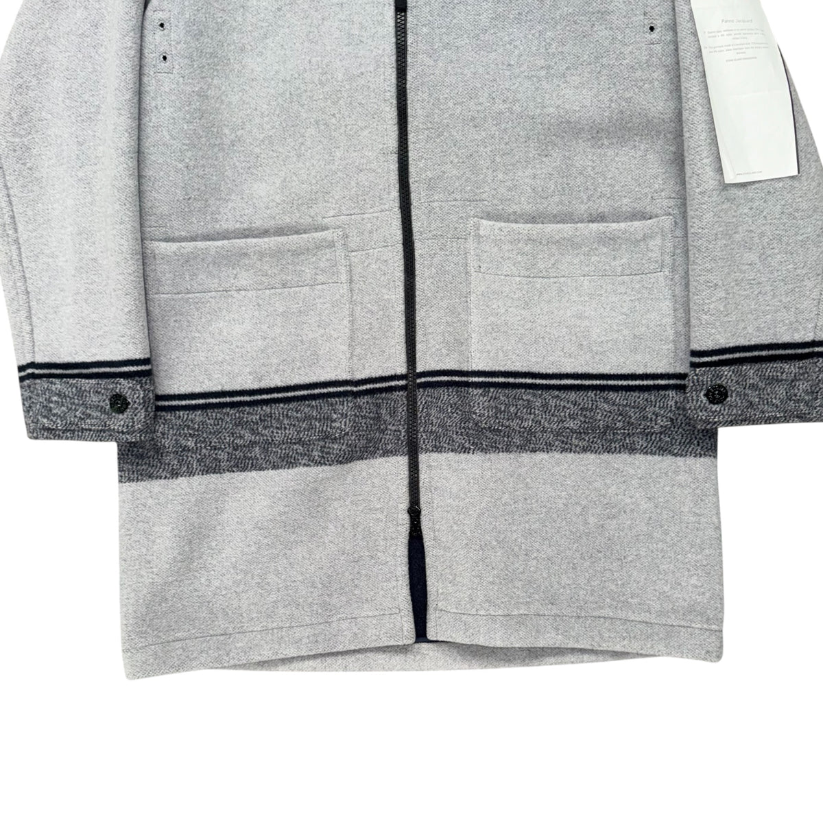 STONE ISLAND MANTEL PANNO JACQUARD LONG WOOL DUFFLE COAT GREY