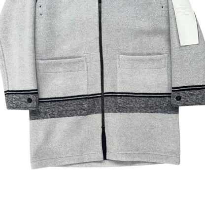 STONE ISLAND MANTEL PANNO JACQUARD LONG WOOL DUFFLE COAT GREY