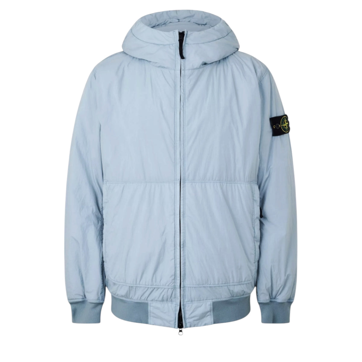 STONE ISLAND CRINKLE REPS HOODED BOMBER JACKET ASH GREY