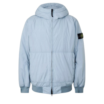 STONE ISLAND CRINKLE REPS HOODED BOMBER JACKET ASH GREY