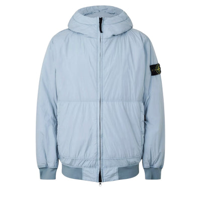 STONE ISLAND CRINKLE REPS HOODED BOMBER JACKET ASH GREY