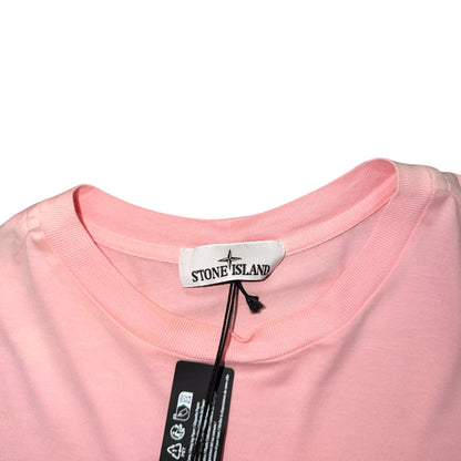 STONE ISLAND LOGO PATCH TEE ROSE PINK