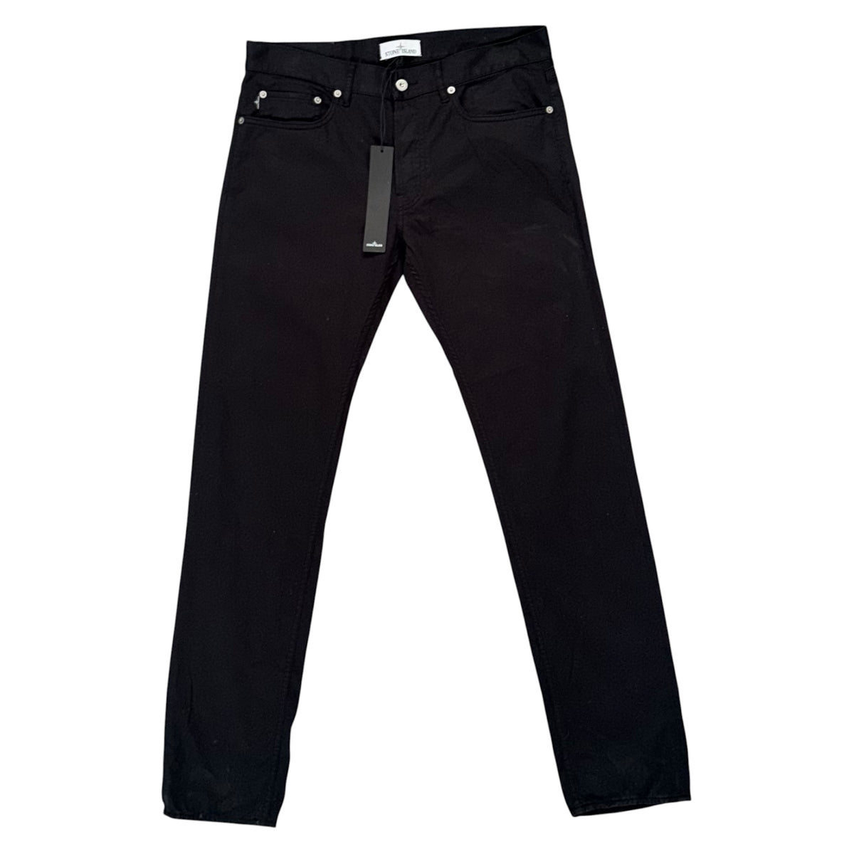 STONE ISLAND BLACK DENIM TROUSERS