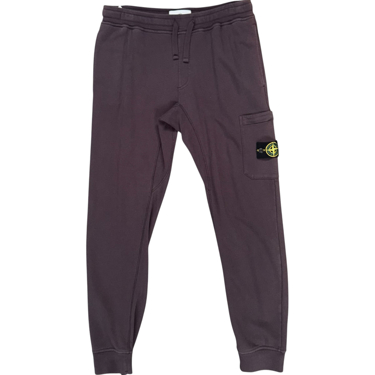 STONE ISLAND COTTON FLEECE CARGO JOGGERS BURGANDY/PURPLE