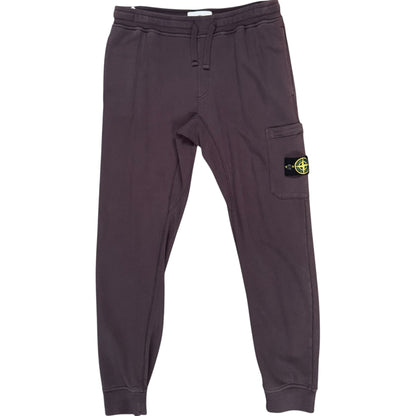 STONE ISLAND COTTON FLEECE CARGO JOGGERS BURGANDY/PURPLE