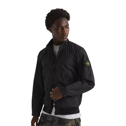 STONE ISLAND CRINKLE REPS BOMBER JACKET BLACK