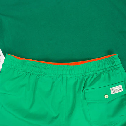POLO RALPH LAUREN SWIMSET 2PC GREEN/ORANGE