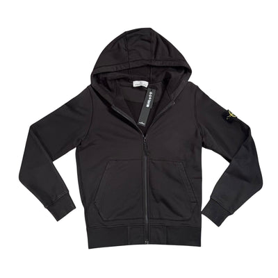 STONE ISLAND FULL ZIP HOODIE BLACK