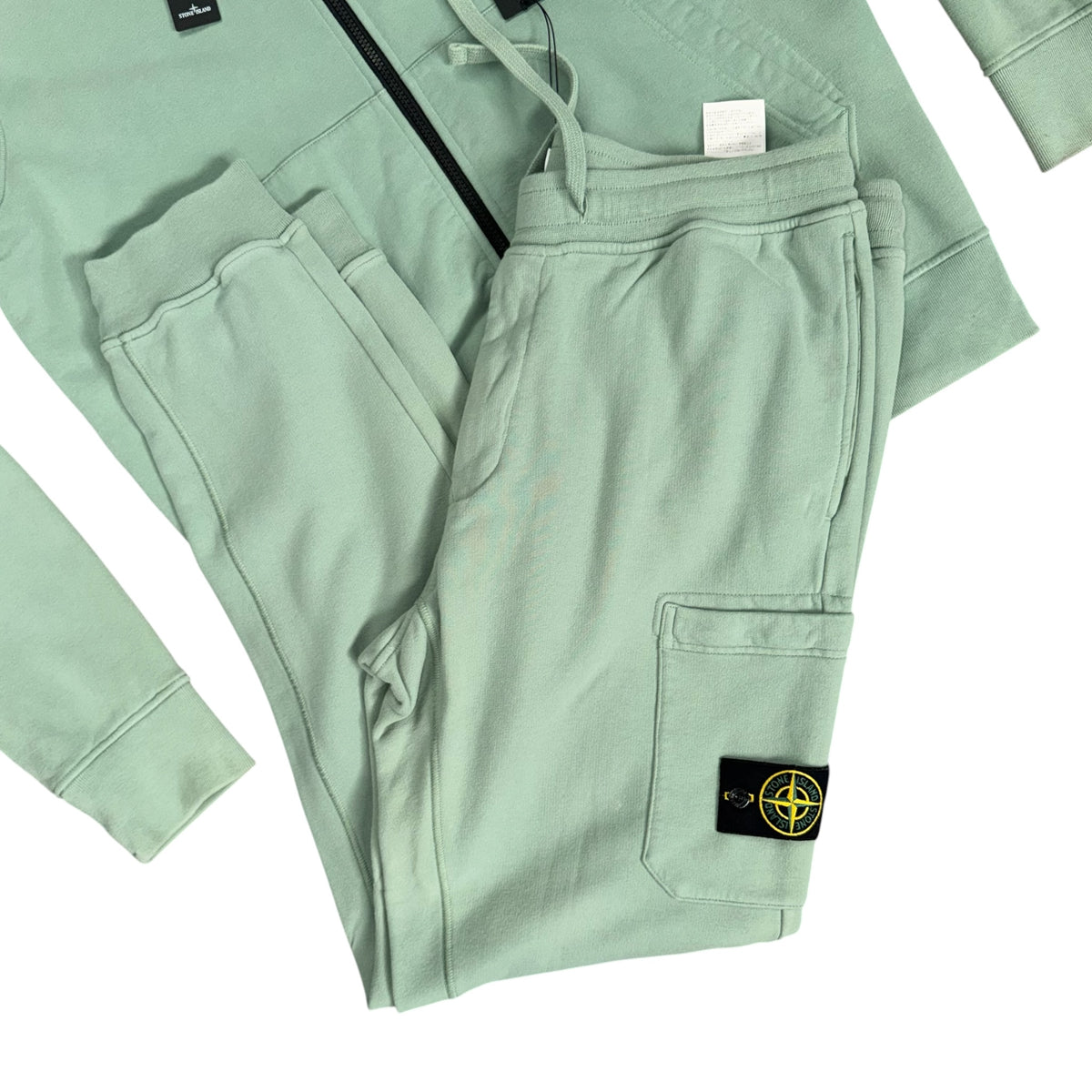 STONE ISLAND COTTON FLEECE TRACKSUIT MINT GREEN