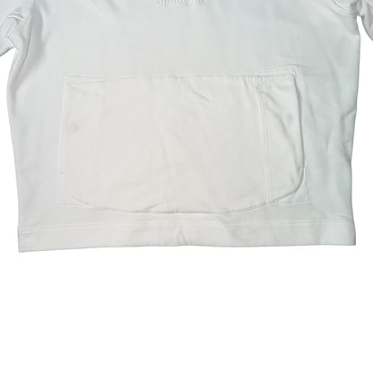 STONE ISLAND CENTRE LOGO PULLOVER HOODIE WHITE