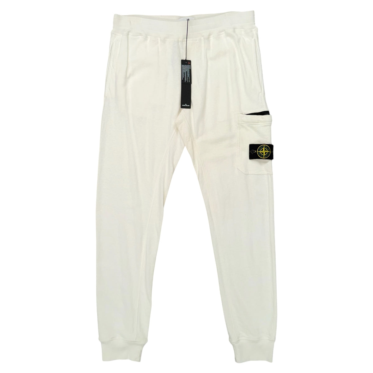 STONE ISLAND ORGANIC FLEECE SLIM FIT JOGGERS OFF WHITE