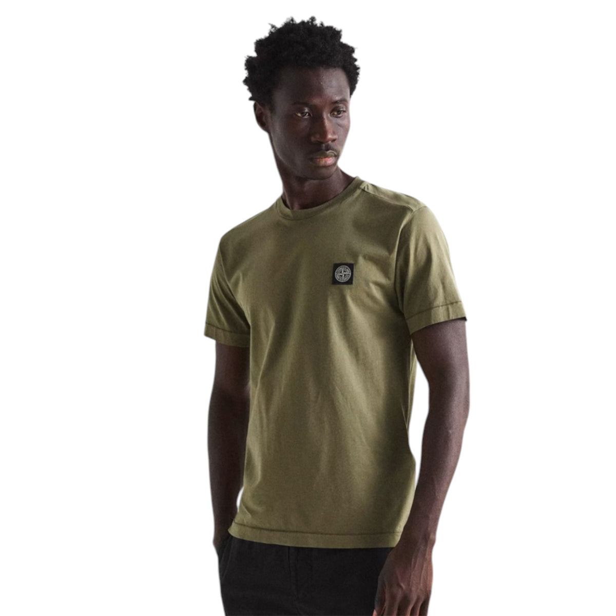 STONE ISLAND PATCH LOGO T-SHIRT MILITARY GREEN