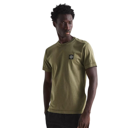 STONE ISLAND PATCH LOGO T-SHIRT MILITARY GREEN