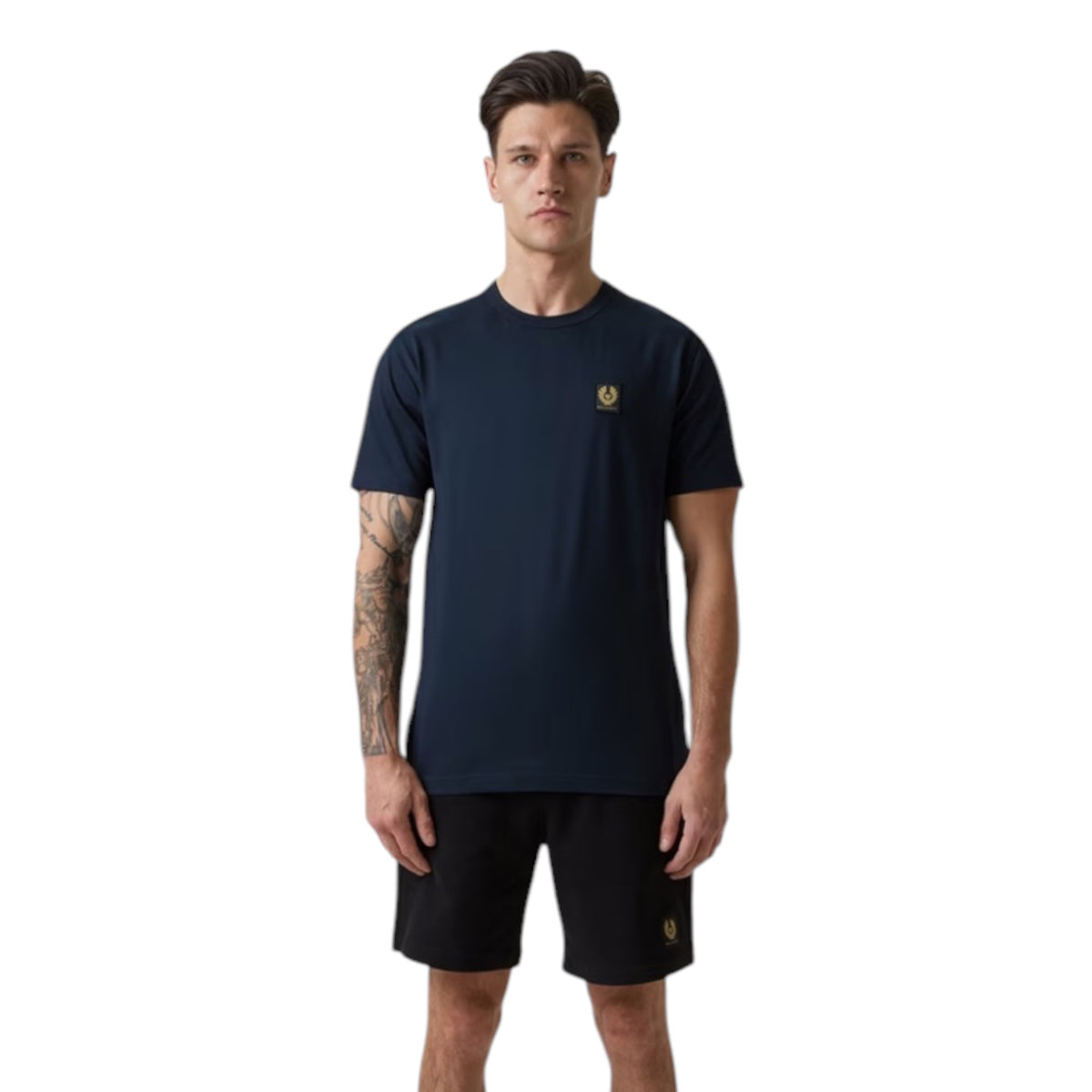 BELSTAFF PHOENIX PATCH LOGO T-SHIRT STONE NAVY BLUE