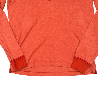 STONE ISLAND COTTON HALF ZIP KNIT HOODIE ORANGE