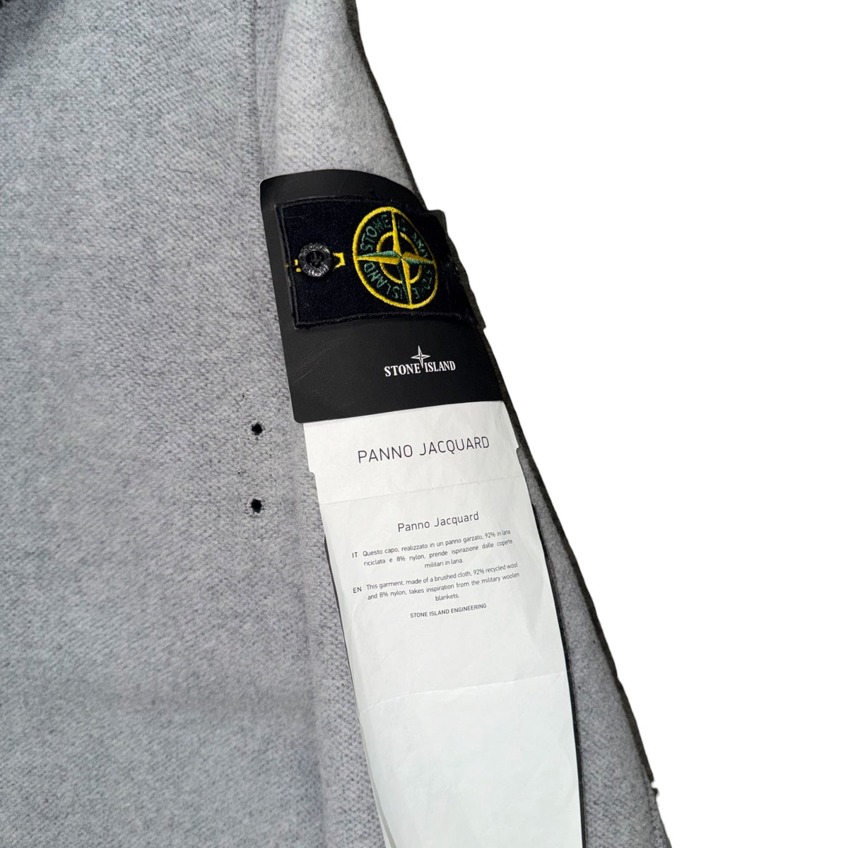 STONE ISLAND MANTEL PANNO JACQUARD LONG WOOL DUFFLE COAT GREY