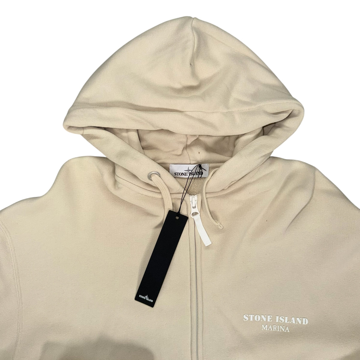 STONE ISLAND MARINA COTTON FLEECE FULL ZIP BEIGE
