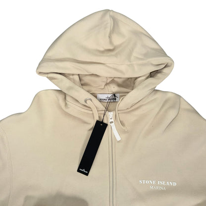 STONE ISLAND MARINA COTTON FLEECE FULL ZIP BEIGE
