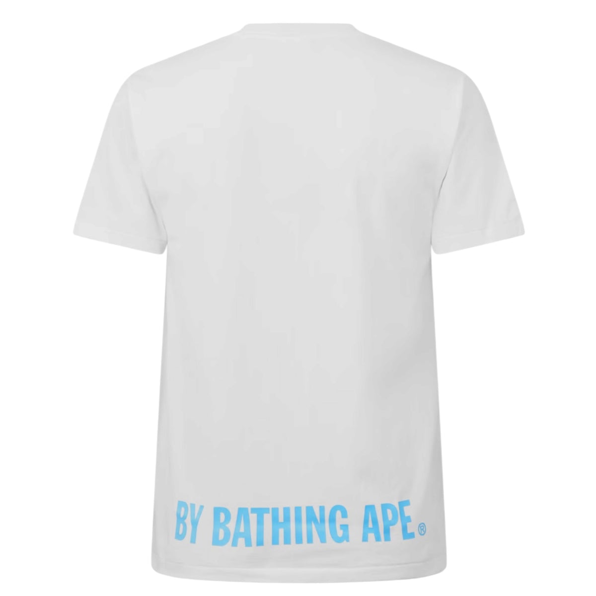 A BATHING APE ABC COLLEGE GRAPHIC T-SHIRT WHITE / SKY BLUE