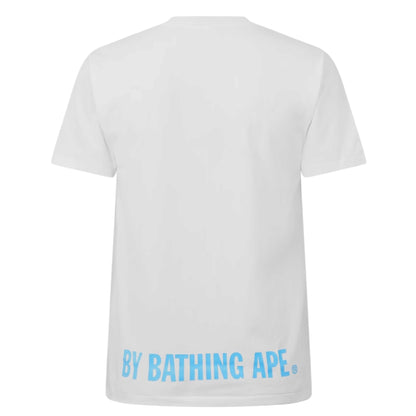 A BATHING APE ABC COLLEGE GRAPHIC T-SHIRT WHITE / SKY BLUE