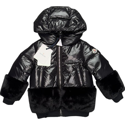 MONCLER LOGODEC KIDS PUFFER JACKET BLACK