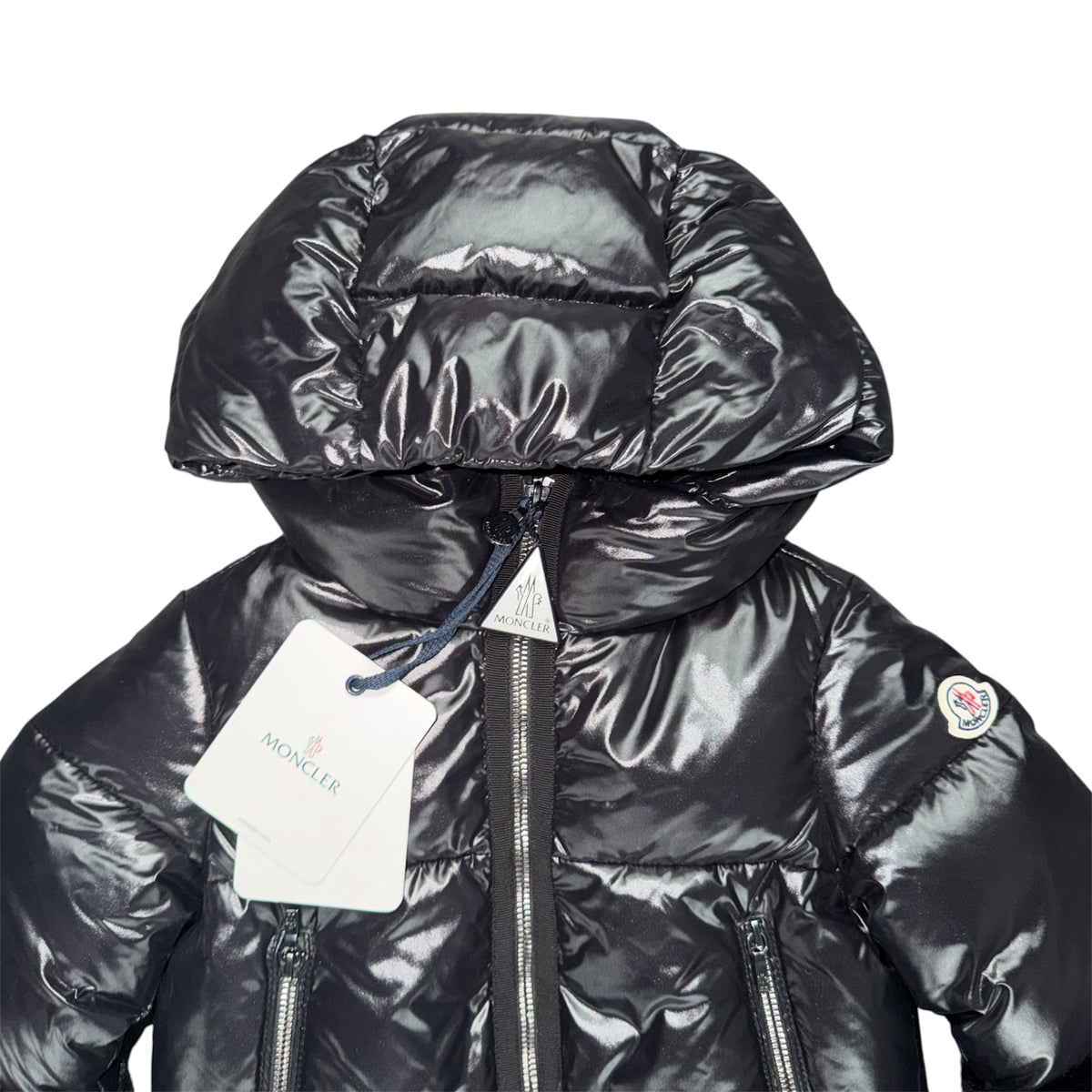 MONCLER LOGODEC KIDS PUFFER JACKET BLACK