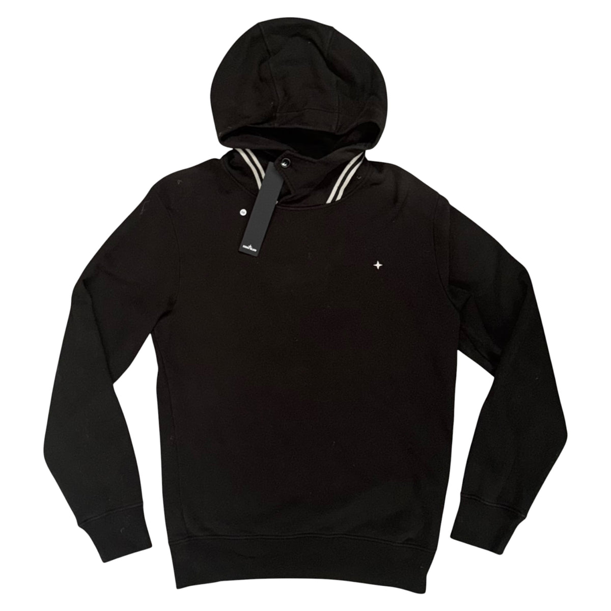 STONE ISLAND STAR EMBROIDERY HOODIE BLACK
