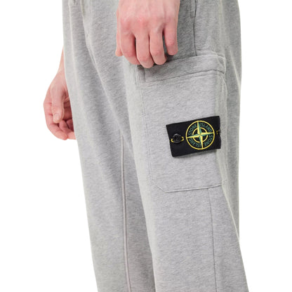 STONE ISLAND ORGANIC COTTON FLEECE CARGO JOGGERS GREY
