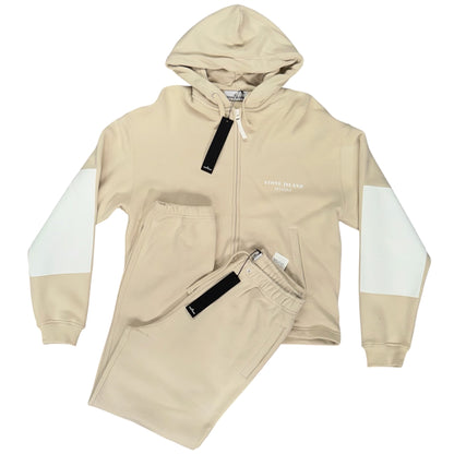 STONE ISLAND MARINA COTTON FLEECE FULL ZIP BEIGE