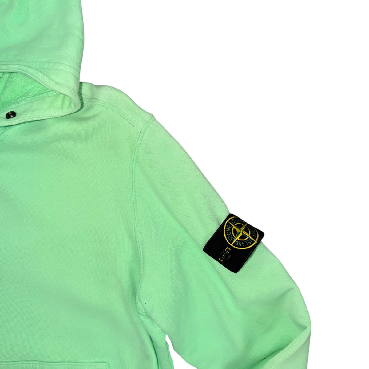 STONE ISLAND PULLOVER HOODIE FLUORESCENT GREEN
