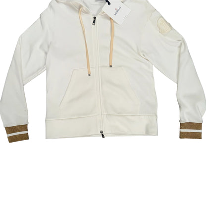 MONCLER MAGLIA HOODED CARDIGAN FULL ZIP WHITE