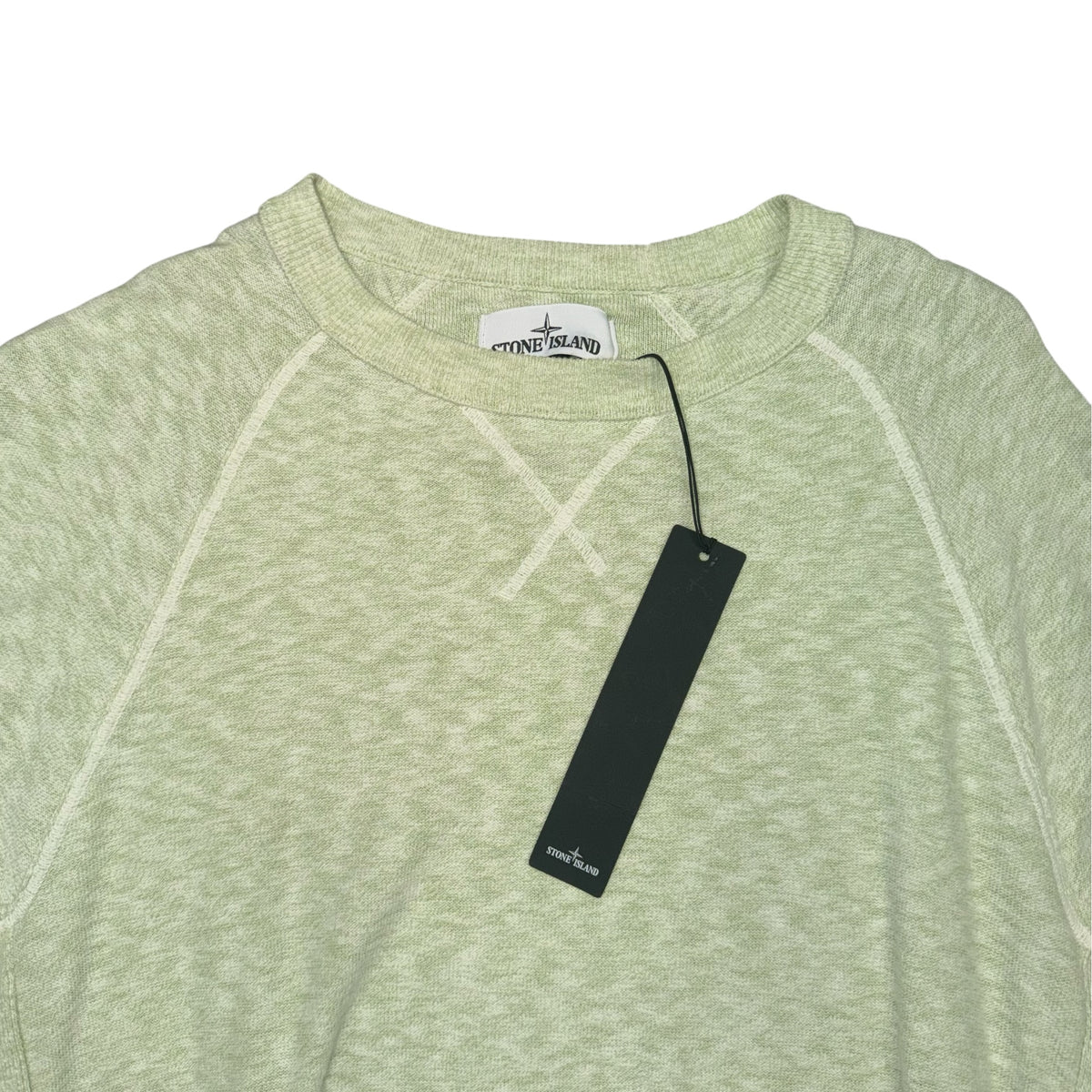 STONE ISLAND COTTON FLEECE CREWNECK MINT GREEN