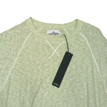 STONE ISLAND COTTON FLEECE CREWNECK MINT GREEN