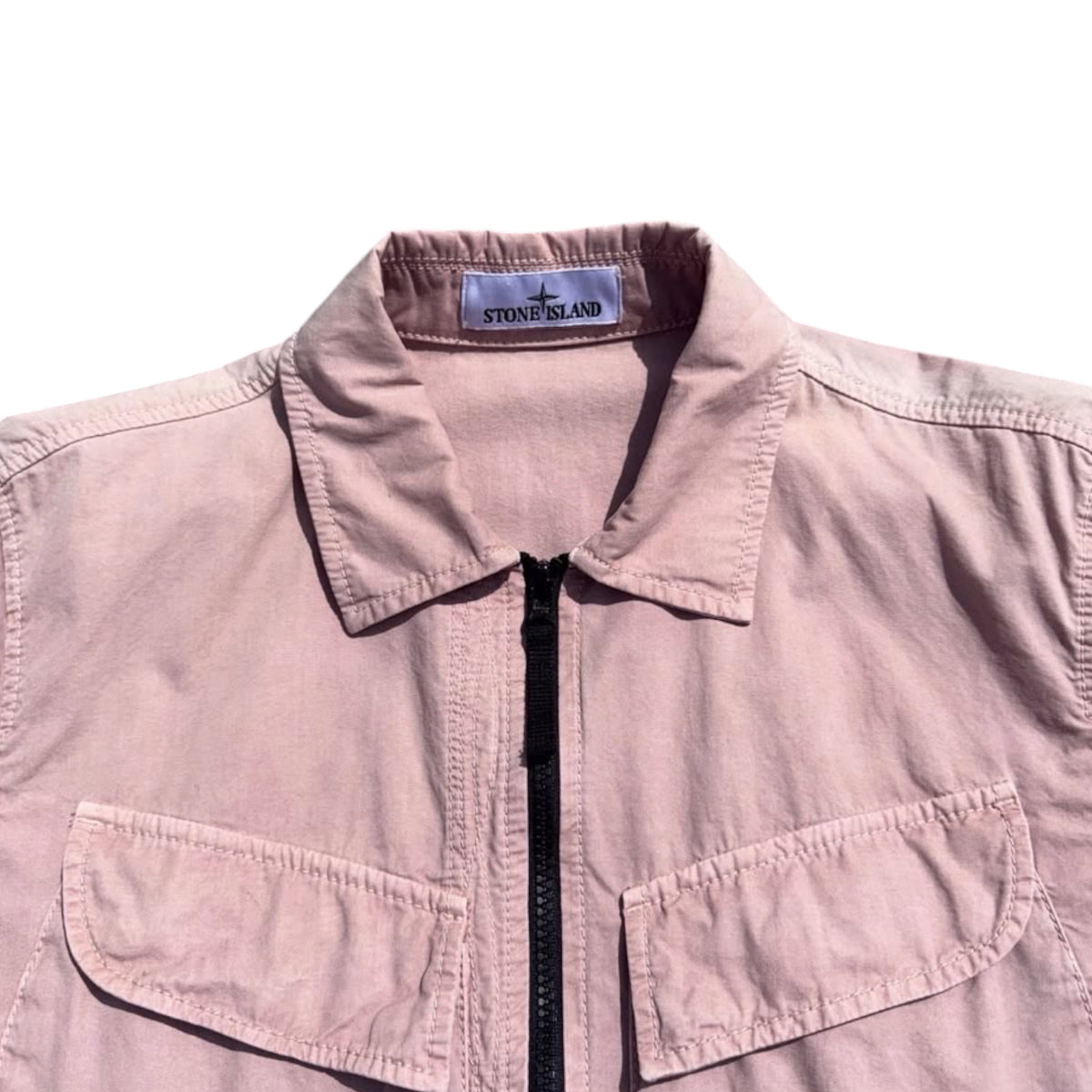 STONE ISLAND FULL ZIP OVERSHIRT ROSE PINK