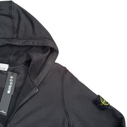 STONE ISLAND FULL ZIP HOODIE BLACK